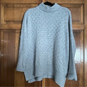 Gray Oversized Turtleneck Sweater